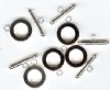 5 Sets of 15mm Bright Silver Plated Toggles
